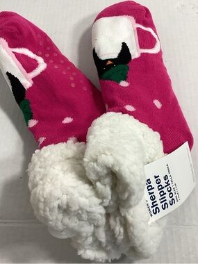 Sherpa Lined Pink Women’s Slipper Socks